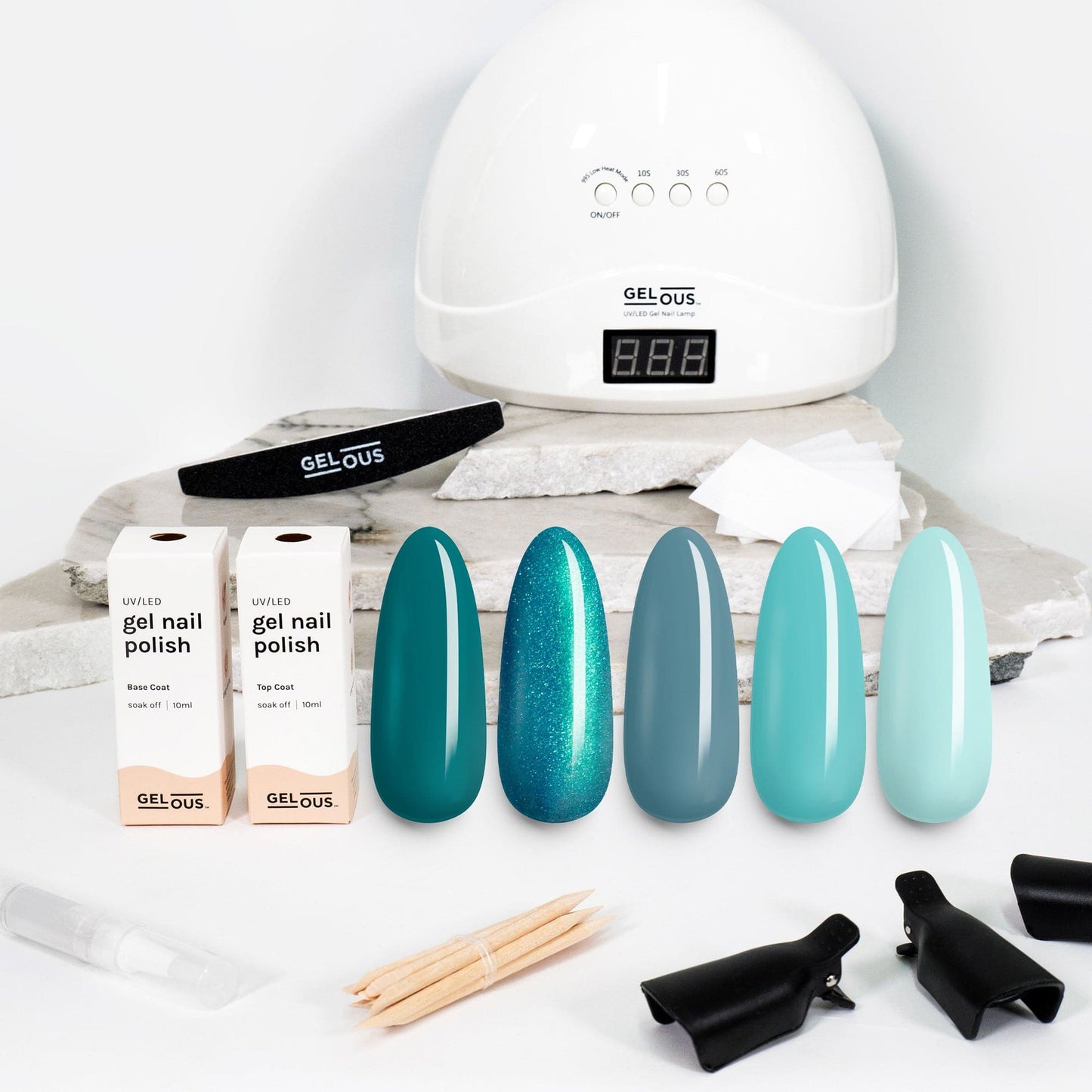 Gelous gel nail polish Turquoise Polish Starter Pack - photographed in New Zealand