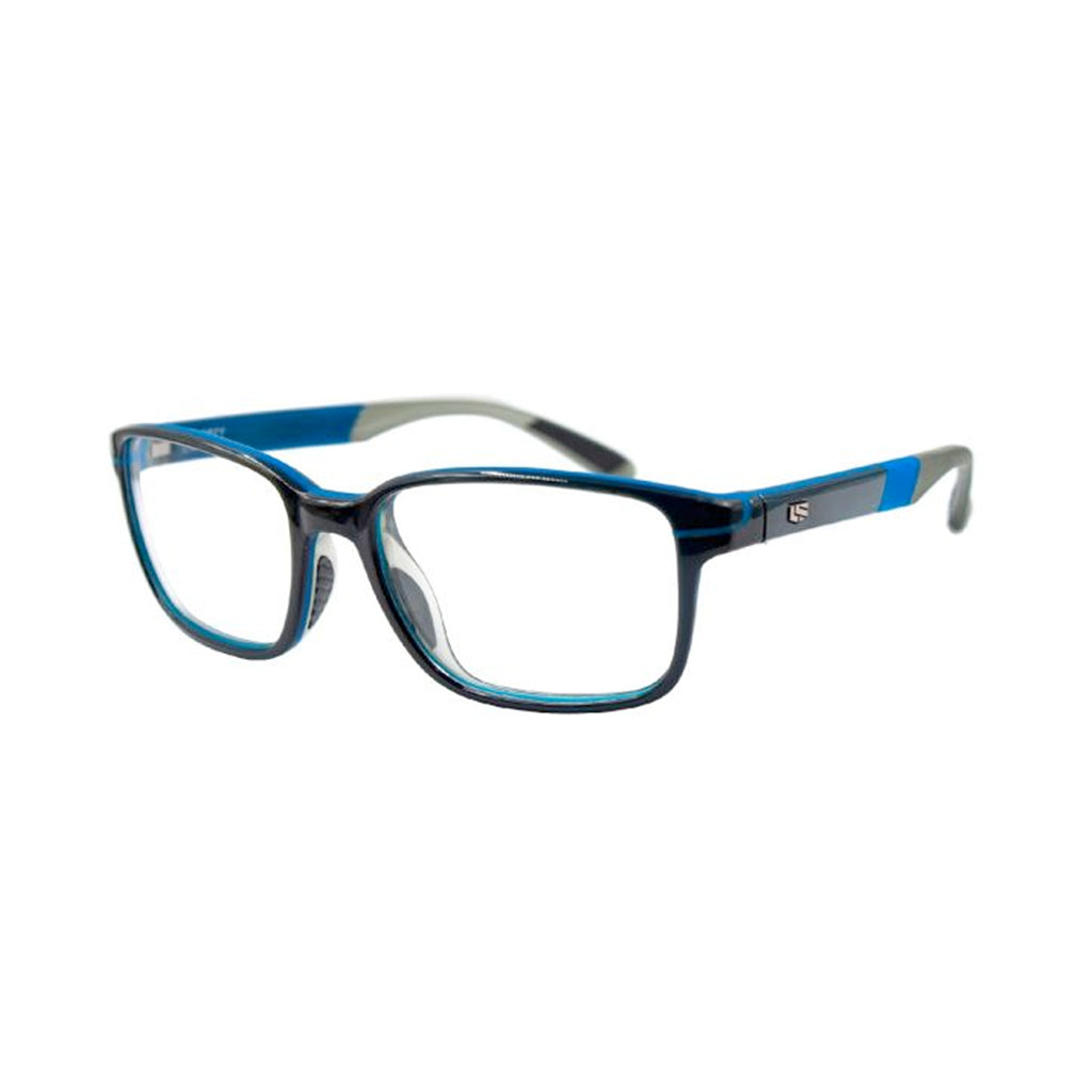 Rec Specs X8 300 frame in Translucent Dark Grey Blue Angled view