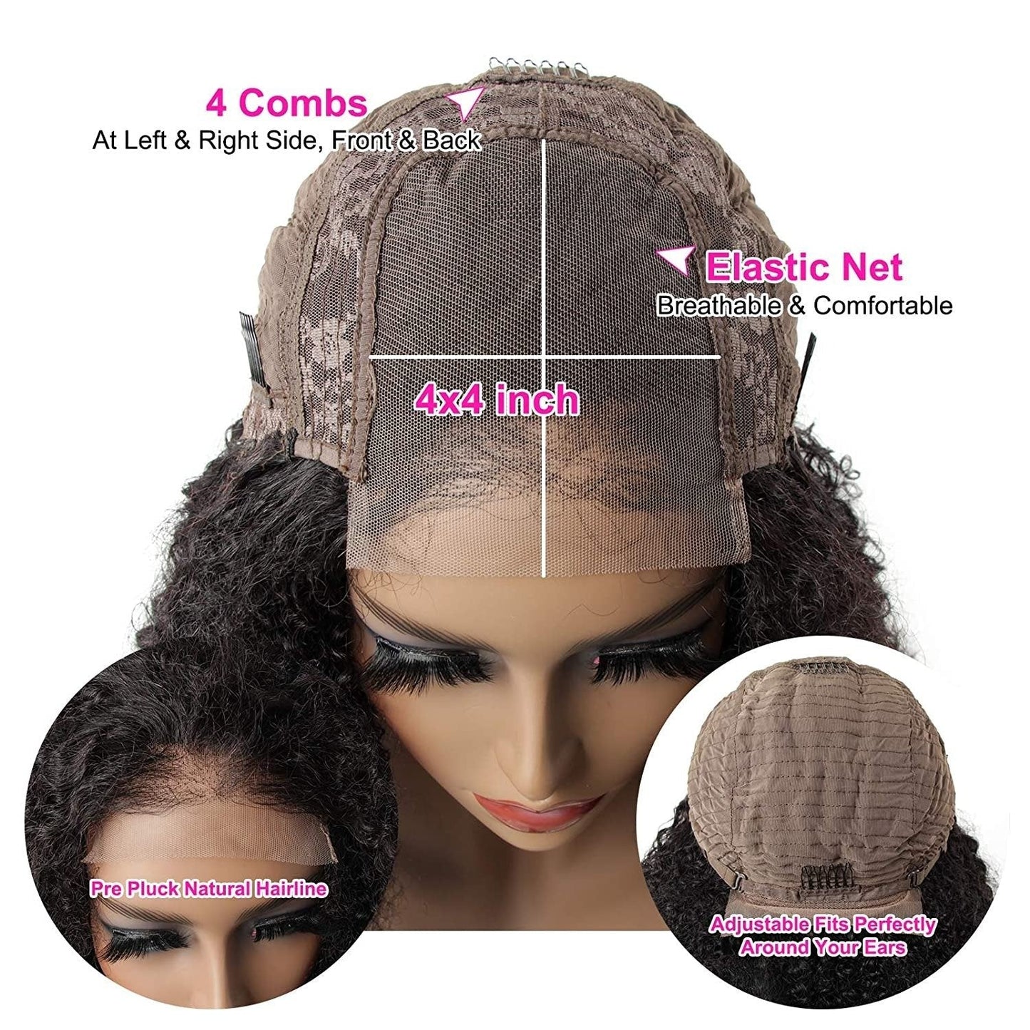 Afro Kinky Curly Lace Closure Human Hair Wigs