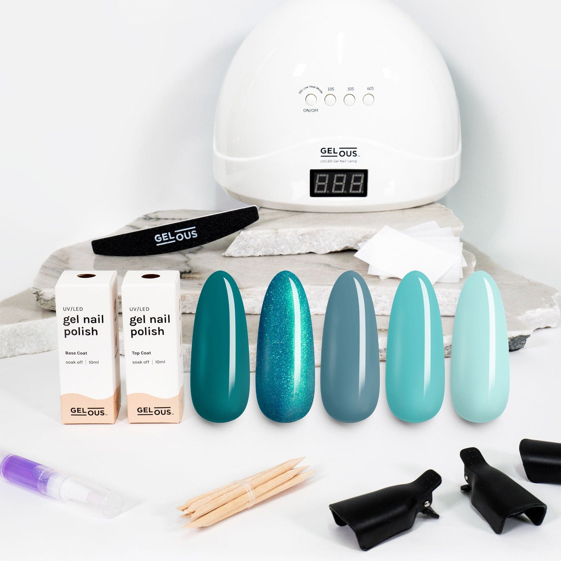 Gelous gel nail polish Turquoise Polish Starter Pack - photographed in New Zealand