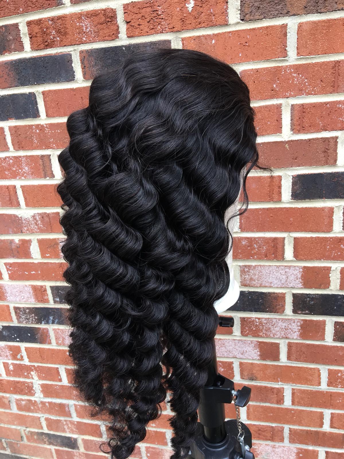 Transparent Lace Front Loose Deep Human Hair Wig