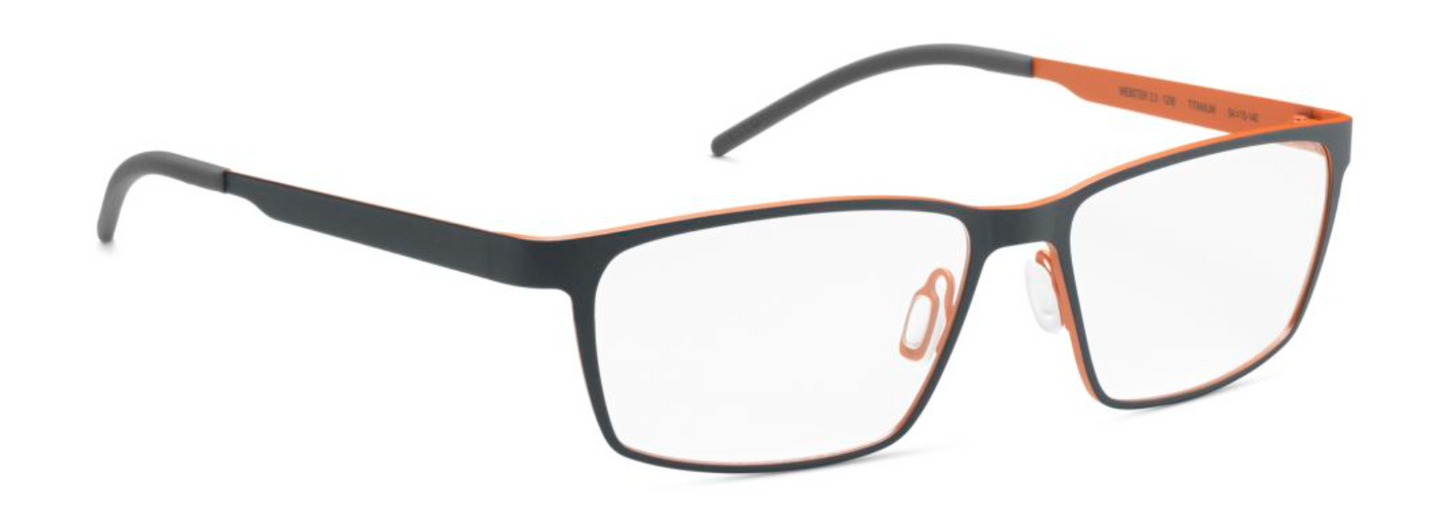 orgreen webster 2.0 male men titanium metal thin lightweight comfortable longlasting rectangular handmade japan danish design 1206 matte brown orange