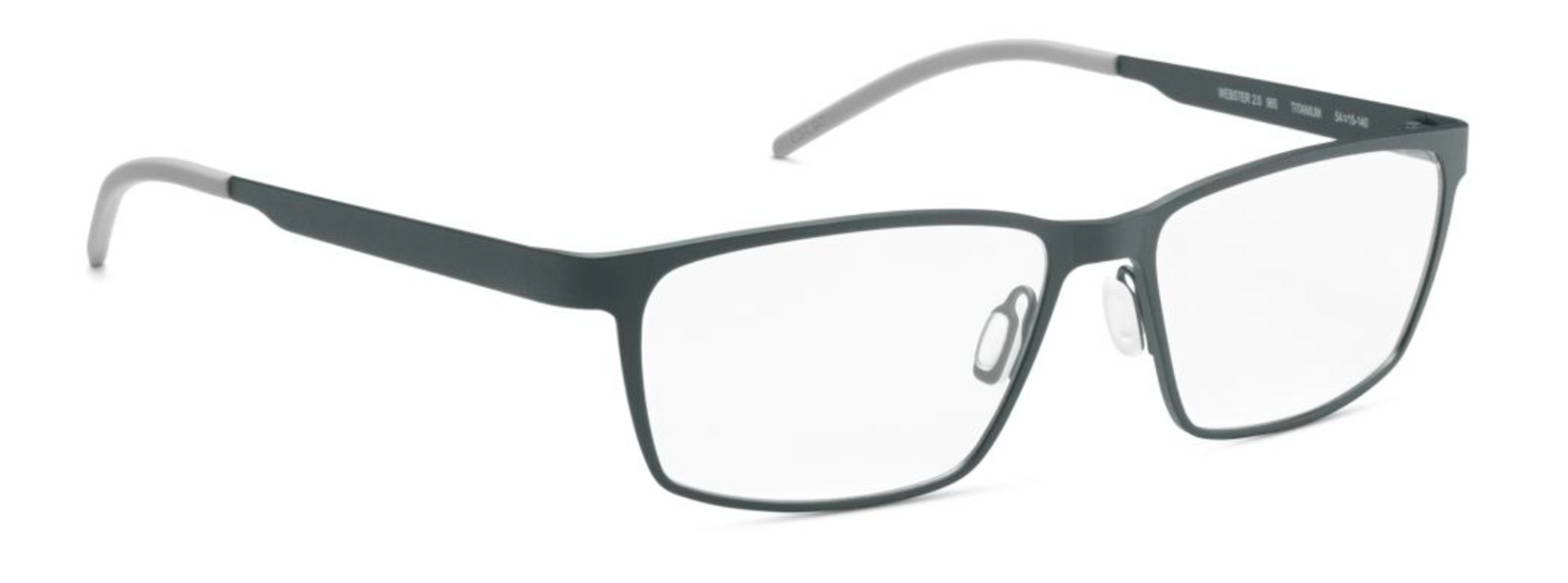 orgreen webster 2.0 male men titanium metal thin lightweight comfortable longlasting rectangular handmade japan danish design 965 matte licorice black